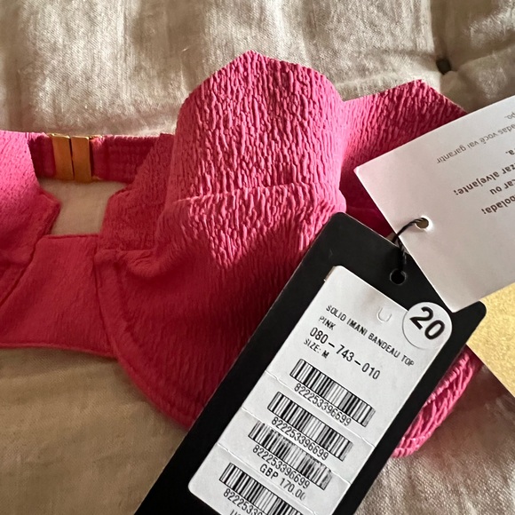 NWT VIX Solid Imani Bandeau Bikini Top in Pink - Picture 4 of 5